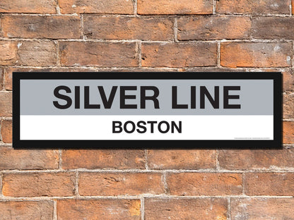 Boston MBTA SILVER LINE Framed Replica Station Signs