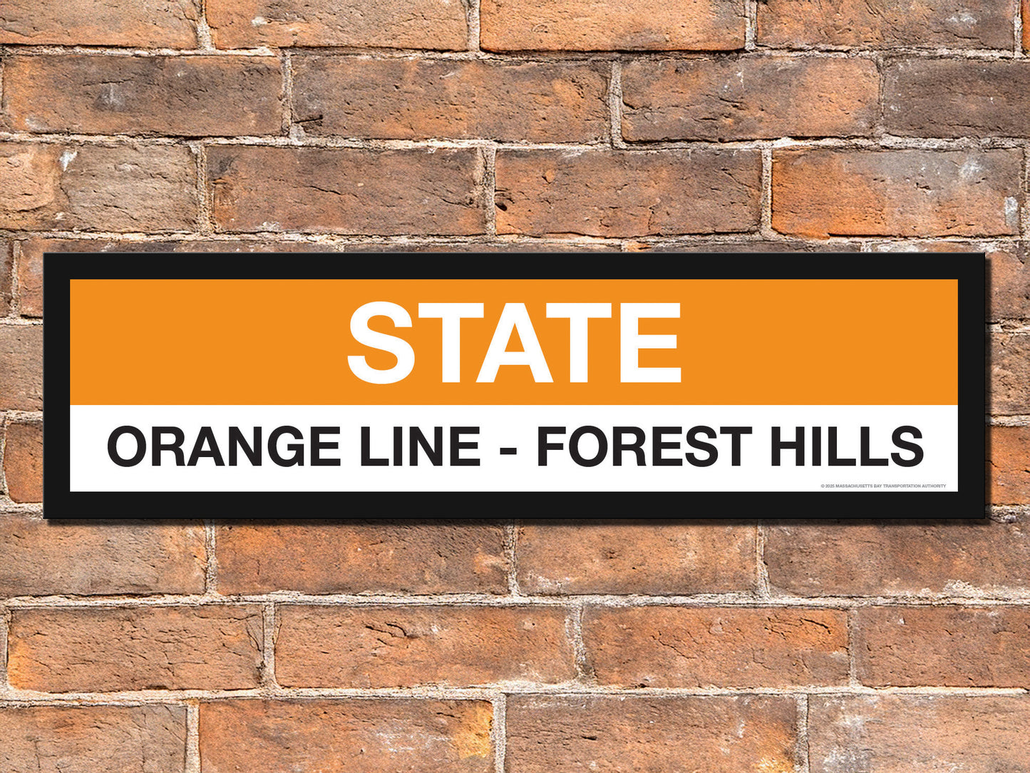 Boston MBTA ORANGE LINE Framed Replica Station Signs