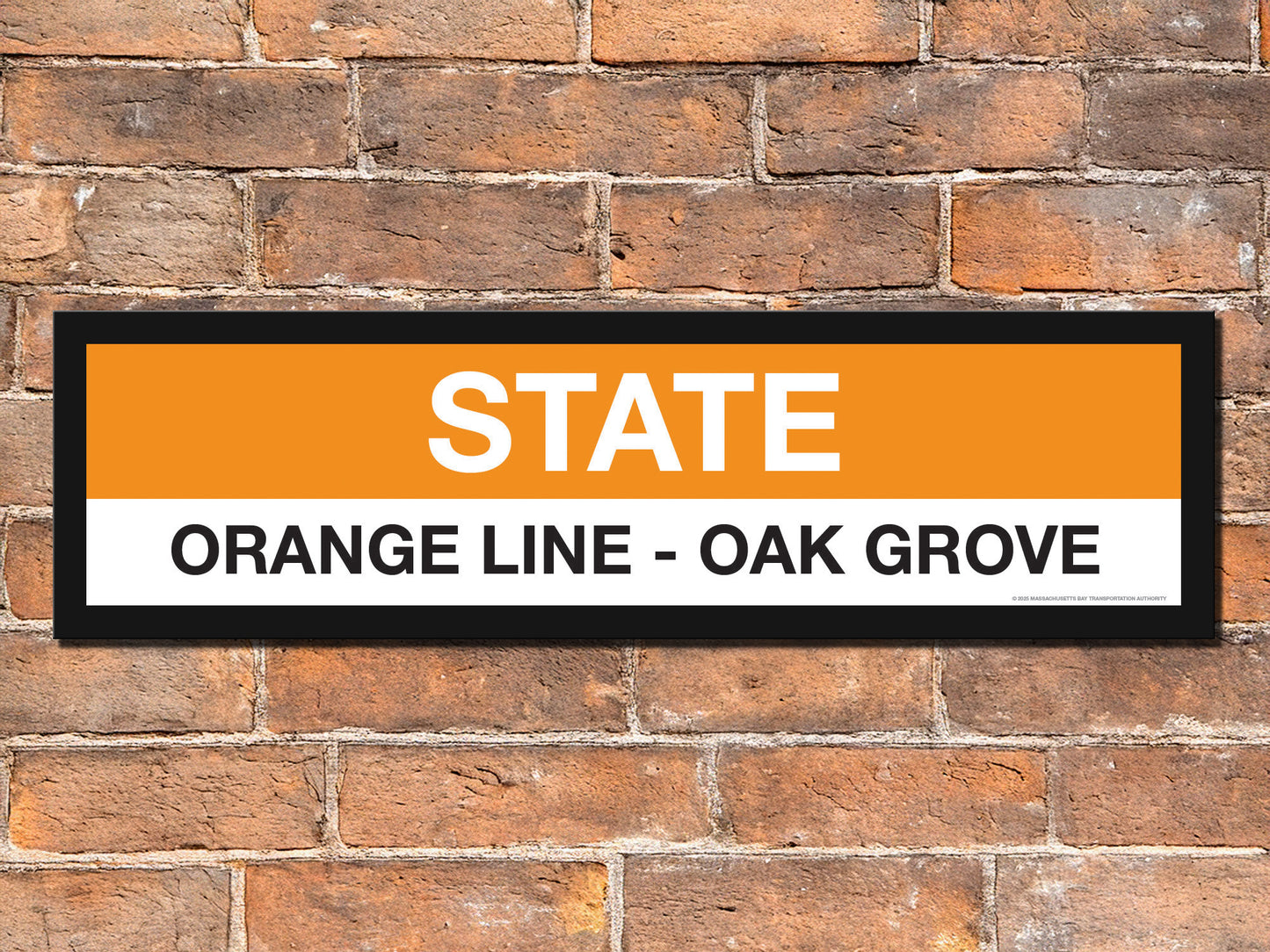 Boston MBTA ORANGE LINE Framed Replica Station Signs