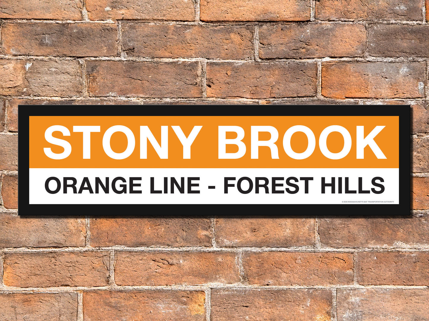 Boston MBTA ORANGE LINE Framed Replica Station Signs