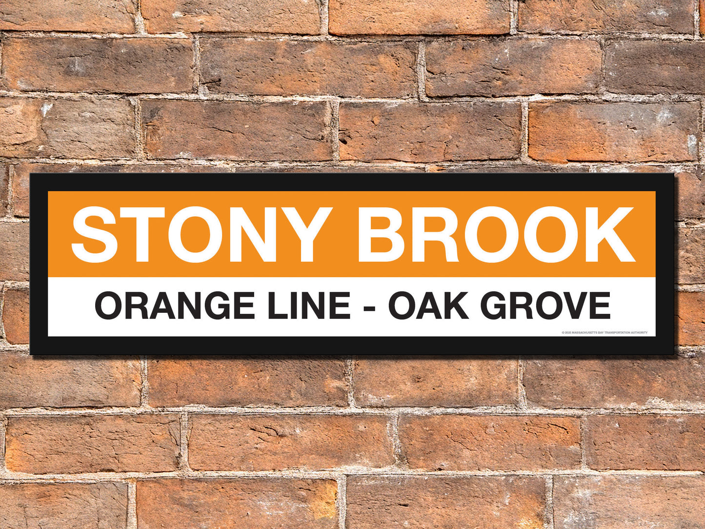 Boston MBTA ORANGE LINE Framed Replica Station Signs