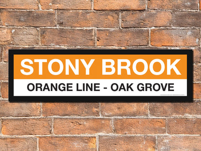 Boston MBTA ORANGE LINE Framed Replica Station Signs