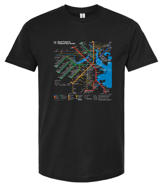 Boston MBTA Map Black T-Shirt (TODDLER/YOUTH)
