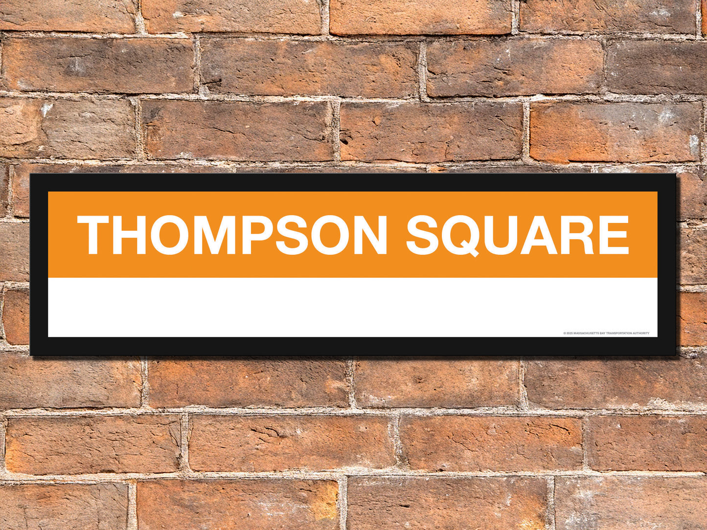 Boston MBTA ORANGE LINE Framed Replica Station Signs