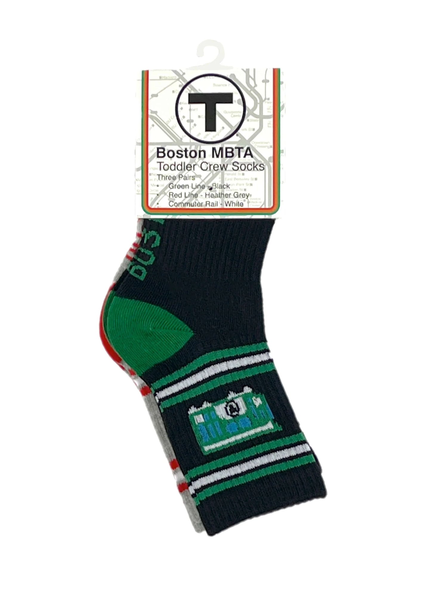 Boston MBTA Toddler/Youth Crew Socks 3-Pair Set