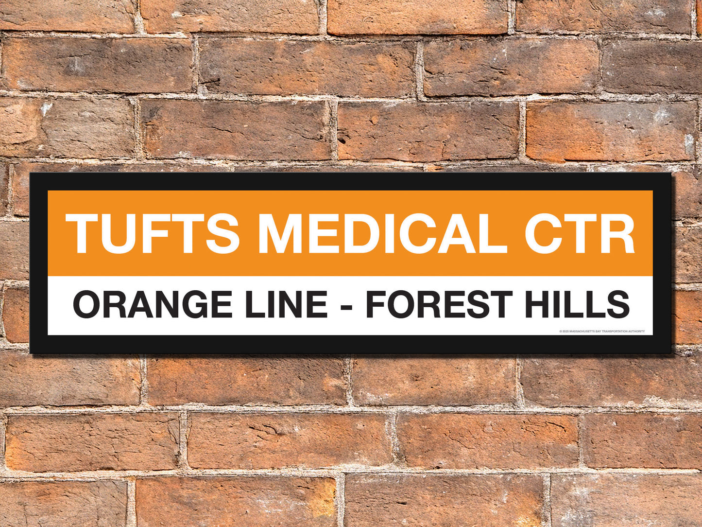 Boston MBTA ORANGE LINE Framed Replica Station Signs