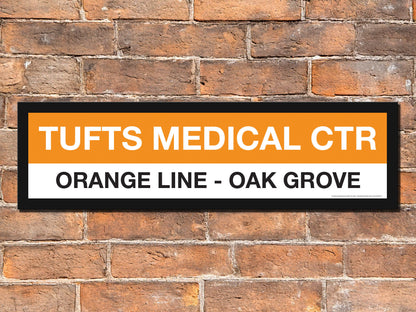 Boston MBTA ORANGE LINE Framed Replica Station Signs