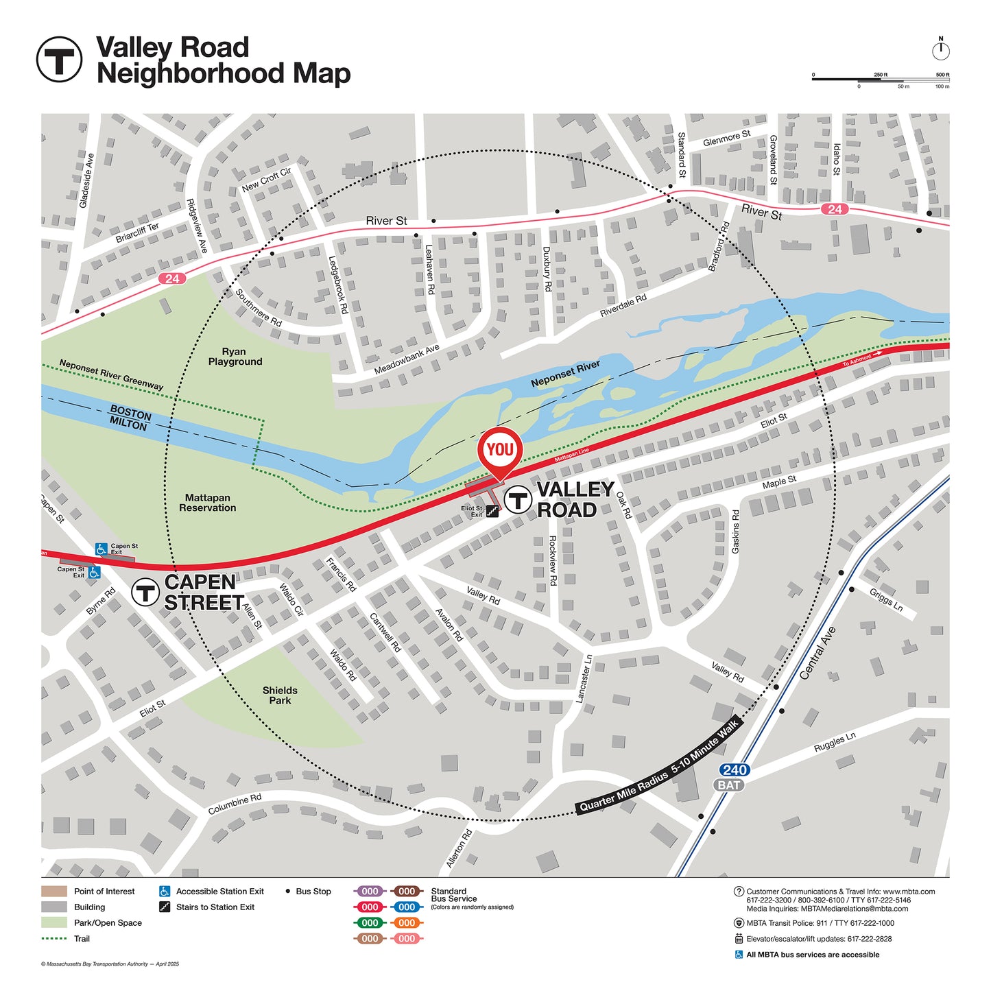 MBTA Velley Road Station Neighborhood Map (Apr. 2025)