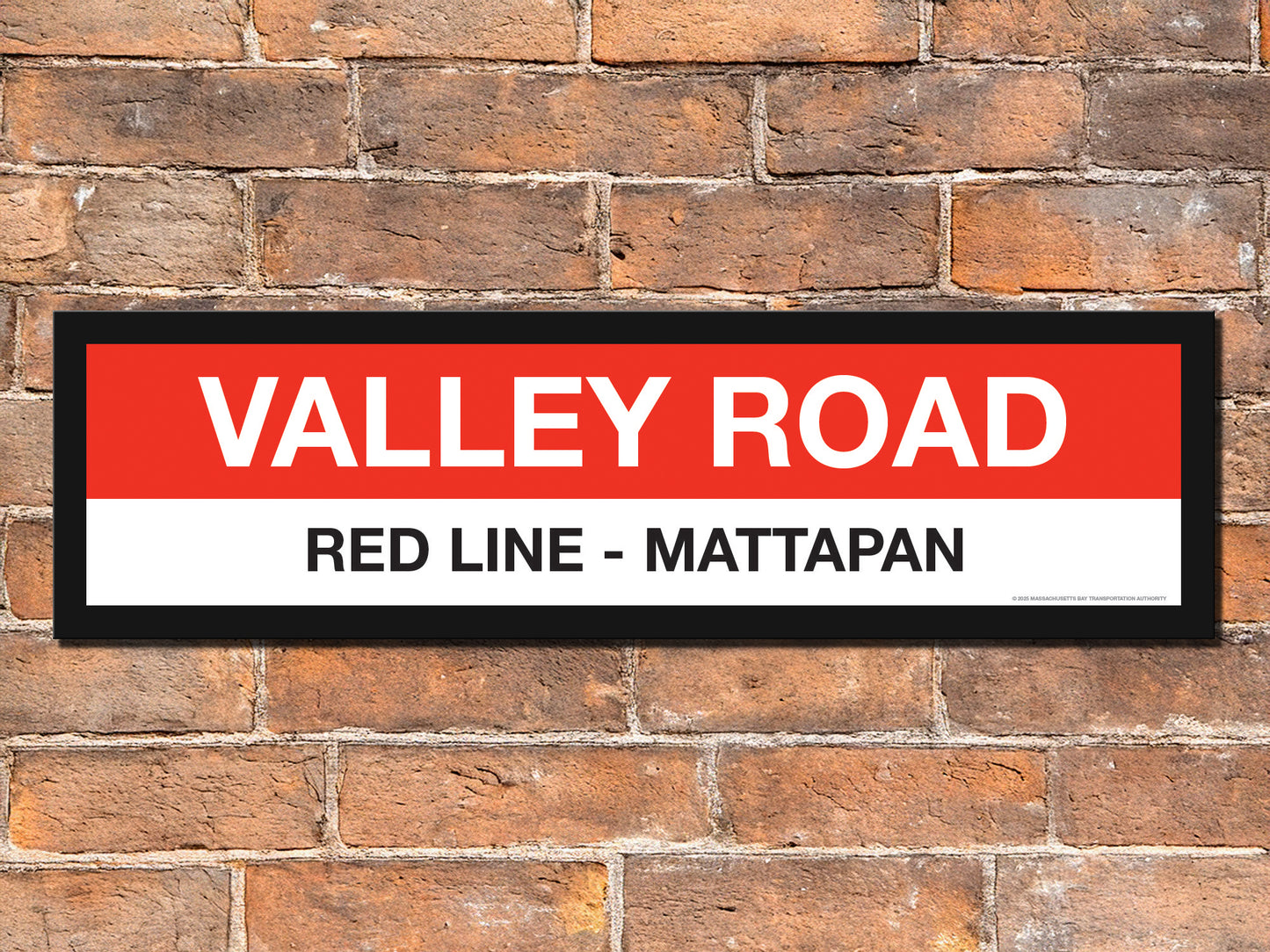 Boston MBTA RED LINE Framed Replica Station Signs