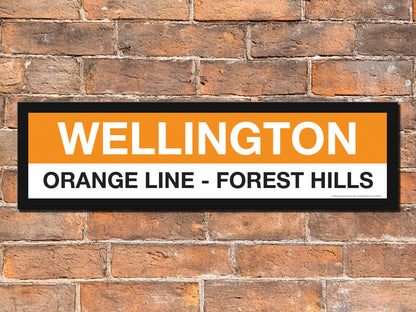 Boston MBTA ORANGE LINE Framed Replica Station Signs