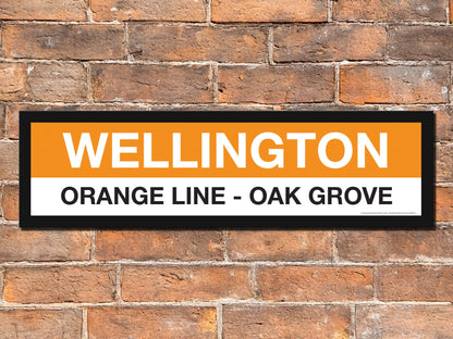 Boston MBTA ORANGE LINE Framed Replica Station Signs