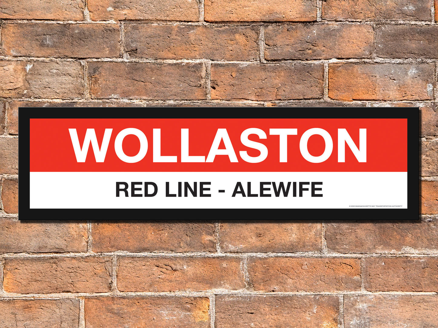 Boston MBTA RED LINE Framed Replica Station Signs