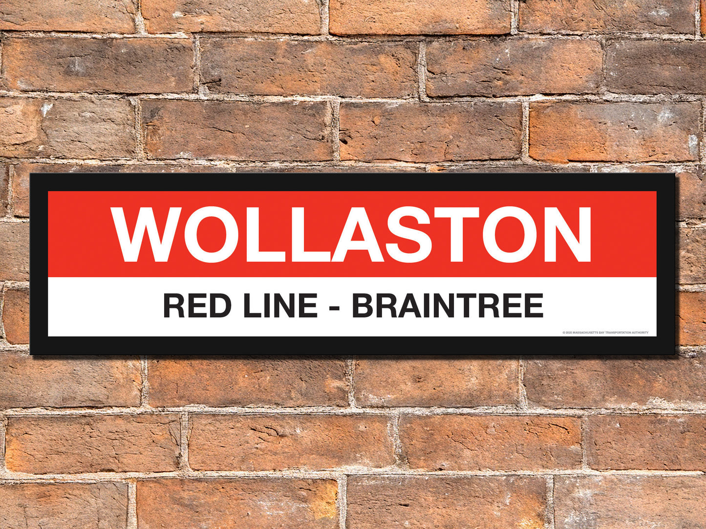 Boston MBTA RED LINE Framed Replica Station Signs