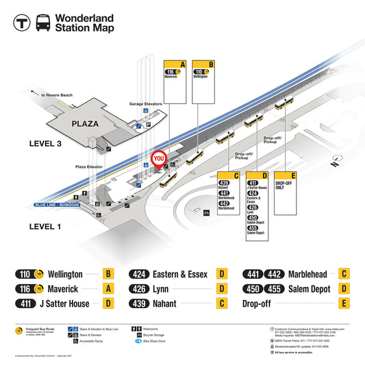 MBTA Wonderland Station Map (Sept. 2024)