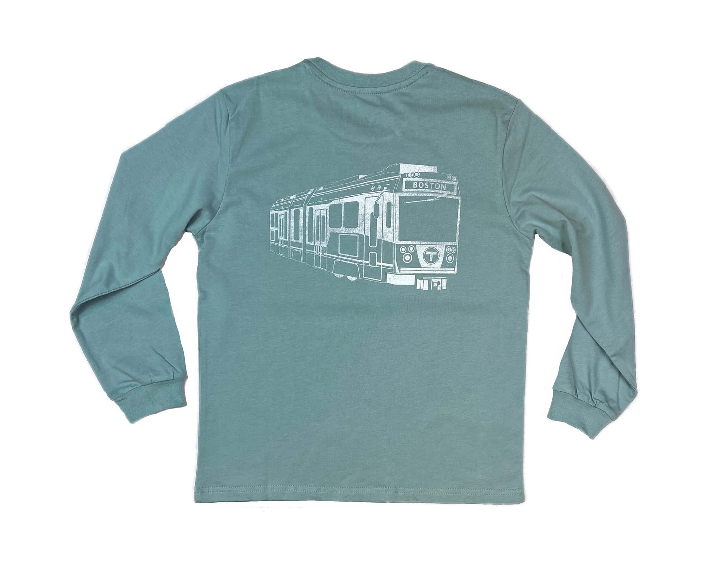 Boston MBTA Green Line Trolley & T Logo Long Sleeve Shirt (TODDLER/YOUTH/ADULT)