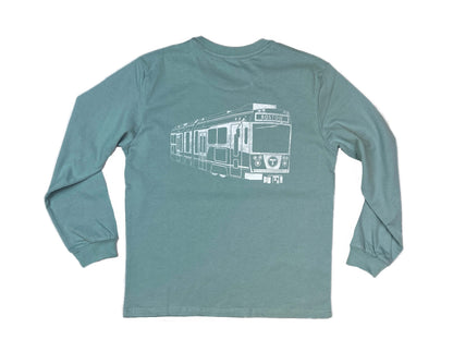 Boston MBTA Green Line Trolley and T Logo Long Sleeve Shirt