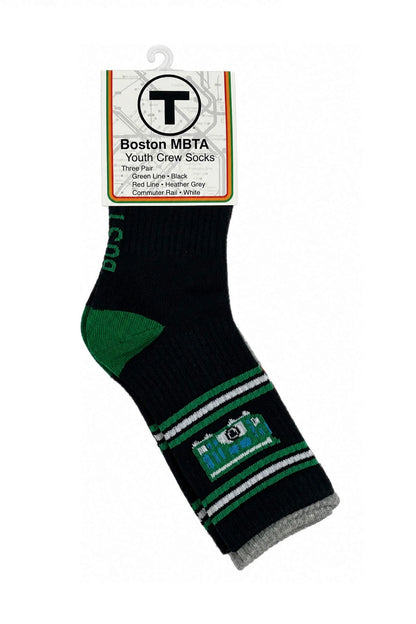Boston MBTA Toddler/Youth Crew Socks 3-Pair Set