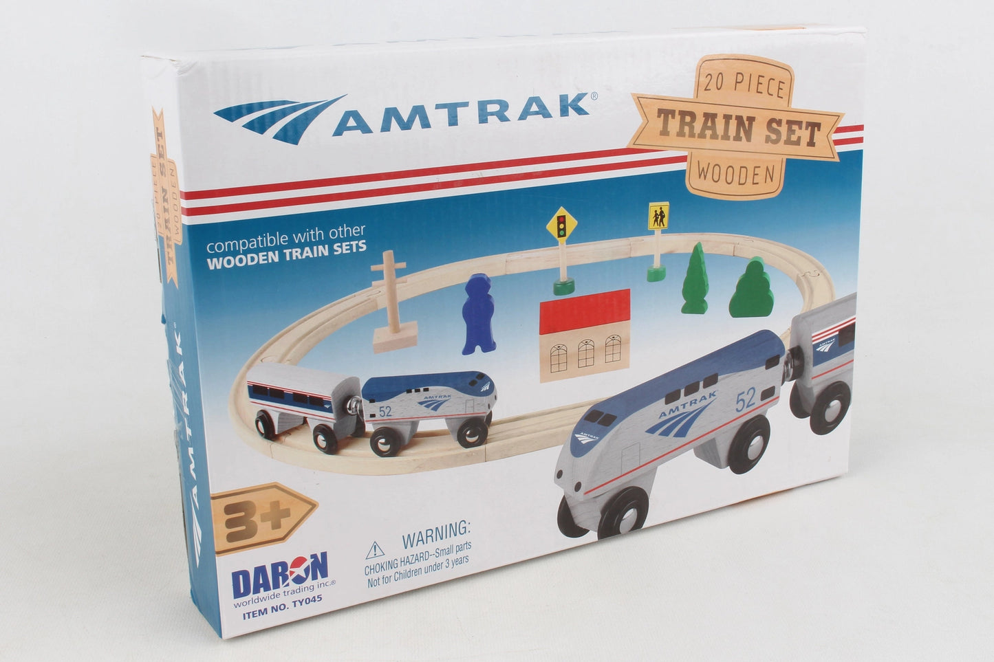 AMTRAK 20 Piece Wooden Toy Train Set