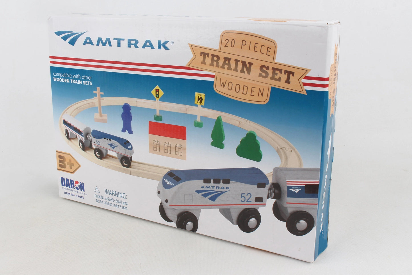 AMTRAK 20 Piece Wooden Toy Train Set