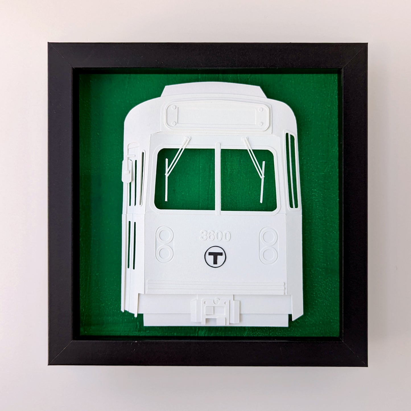 Boston MBTA Green Line Trolley Framed 3D Paper Art - COMING SOON!