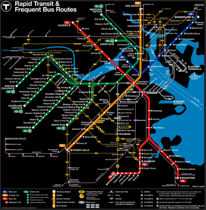 Boston MBTA Map Black T-Shirt (TODDLER/YOUTH)