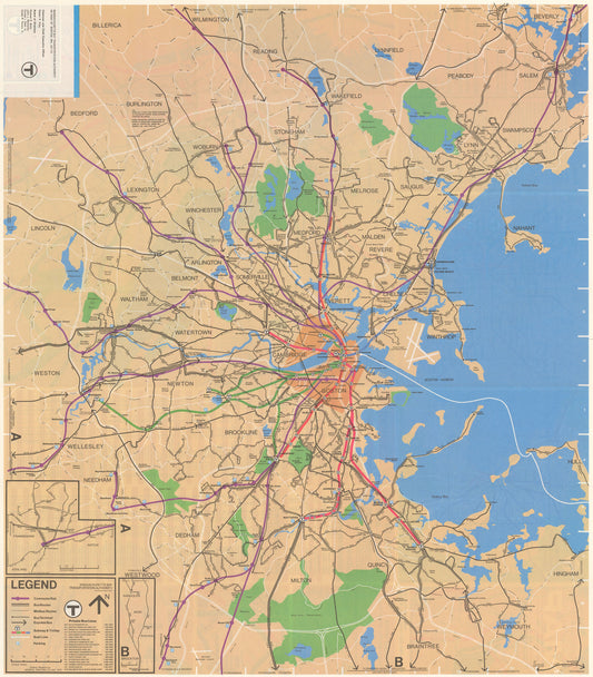 1976 (Summer) MBTA System Map (Side A)