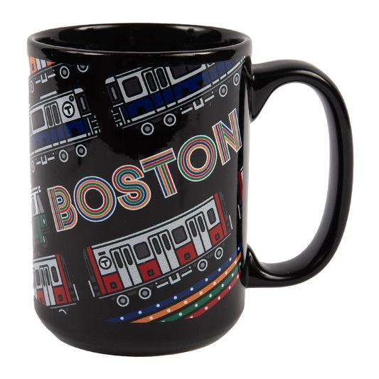 Boston MBTA Transit Vehicles Black Mug