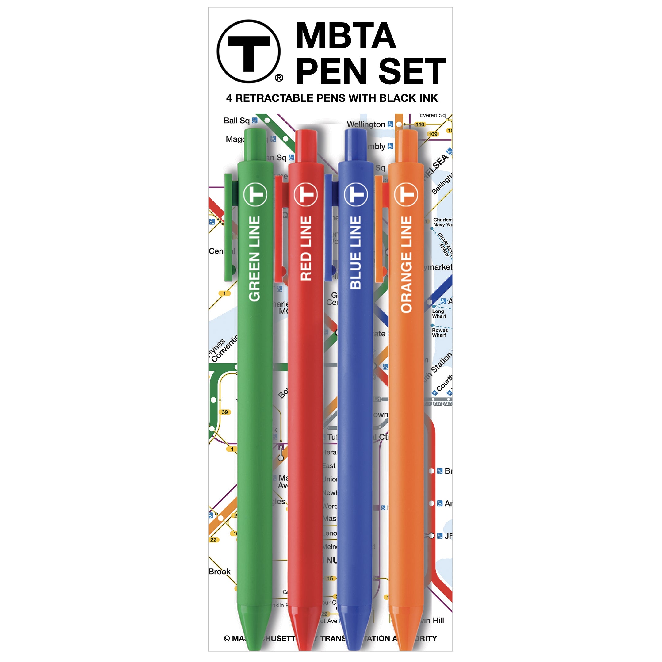 Boston MBTA Ballpoint Pen Set – MBTAgifts