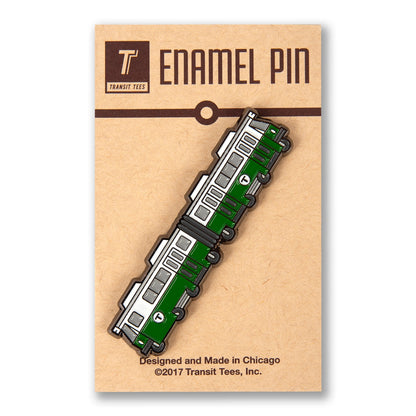 Boston MBTA Green Line Trolley Enamel Pin