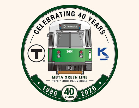 Boston MBTA Green Line Type 7 LRV 1986-2026 40 Years Commemorative Print