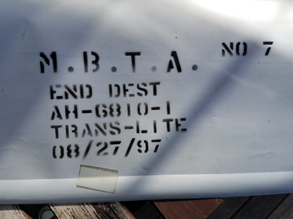 Complete MBTA Green Line Type 7 LRV End Destination Roll Sign Curtain (AH-6810-1)