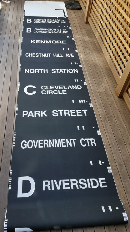 Complete MBTA Green Line Type 7 LRV End Destination Roll Sign Curtain (AH-6810-1)