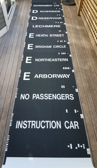 Complete MBTA Green Line Type 7 LRV End Destination Roll Sign Curtain (AH-6810-1)