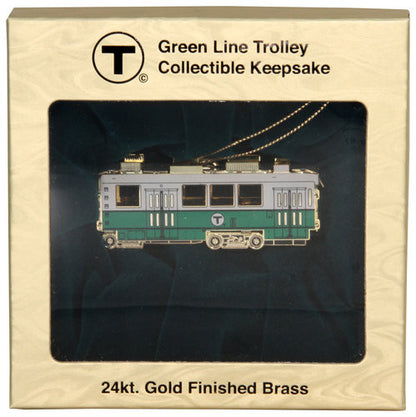 Boston MBTA Green Line Trolley Metal Ornament
