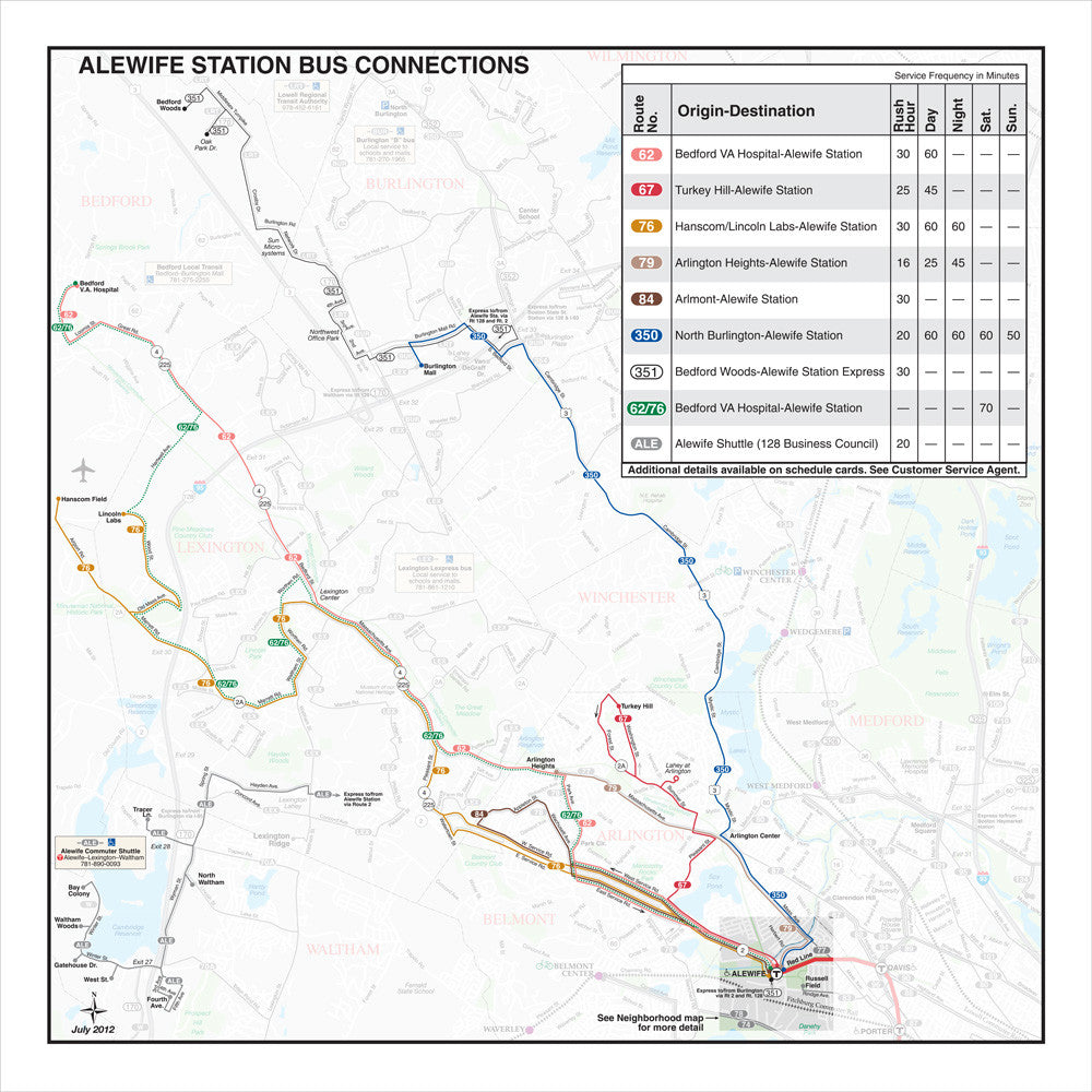 Prints: MBTA Station Bus Connections Map – MBTAgifts