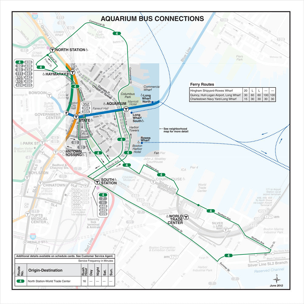 Prints: Mbta Station Bus Connections Map – Mbtagifts