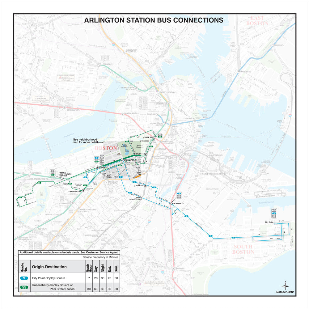 Prints: MBTA Station Bus Connections Map – MBTAgifts