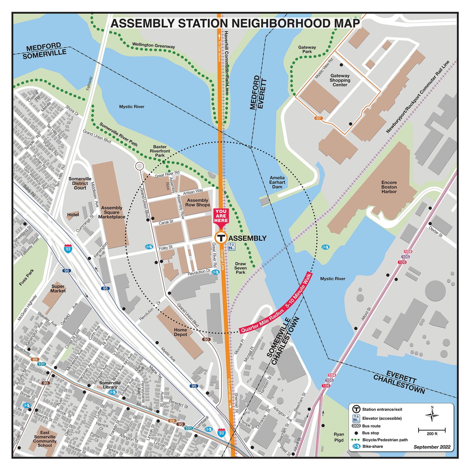 Orange Line Station Neighborhood Map: Assembly (Sept. 2022)