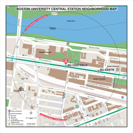 Green Line Station Neighborhood Map: Boston University Central (Oct. 2012)