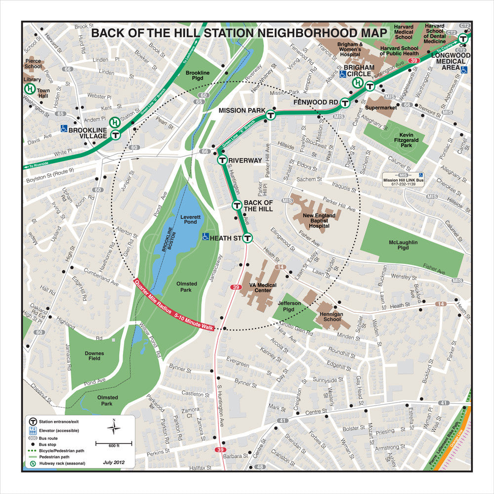Green Line Station Neighborhood Map: Back of the Hill (Jul. 2012)