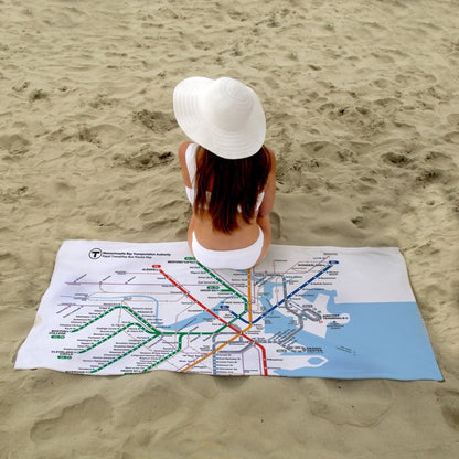 MBTA 2022 Map Beach Towel