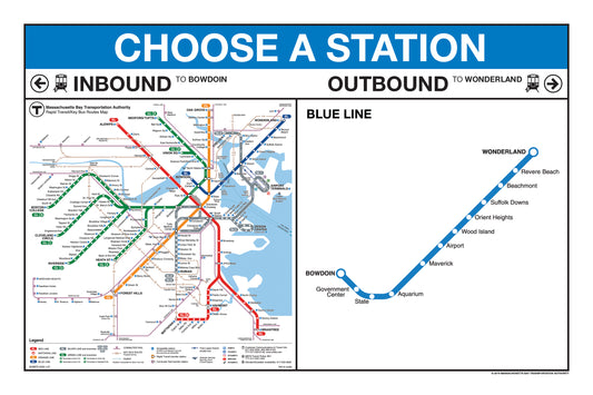 MBTA Blue Line Station Panel Prints (18"x24")