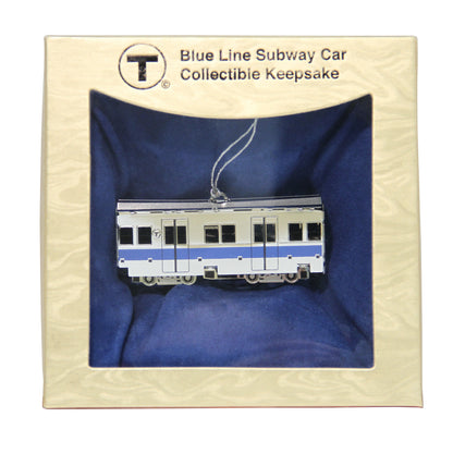 Boston MBTA Blue Line Subway Car Metal Ornament