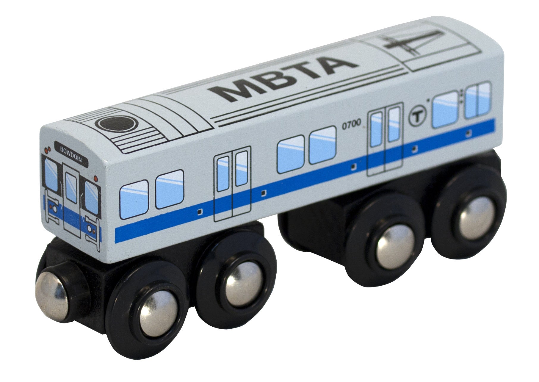 MBTA Blue Line Wooden Toy Train