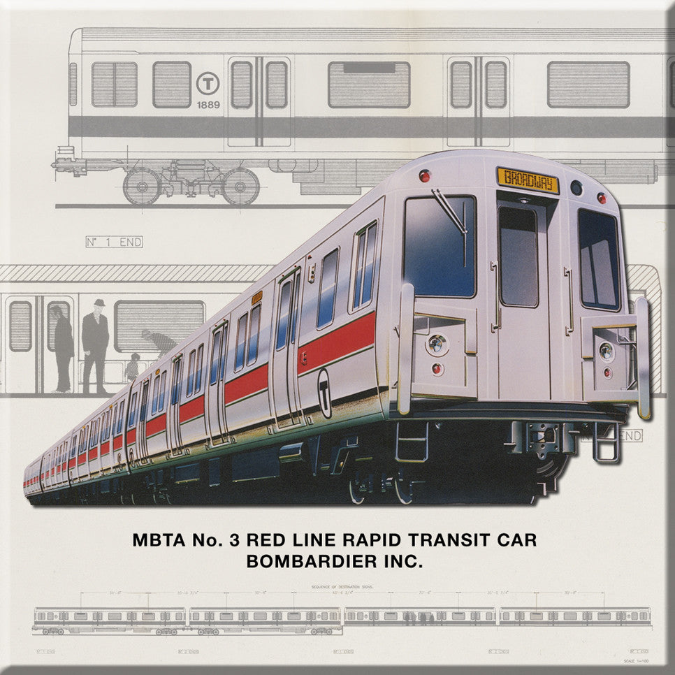 MBTA Red Line Rapid Transit Car Magnet – MBTAgifts