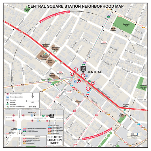 Red Line Station Neighborhood Map: Central Square (April 2018)