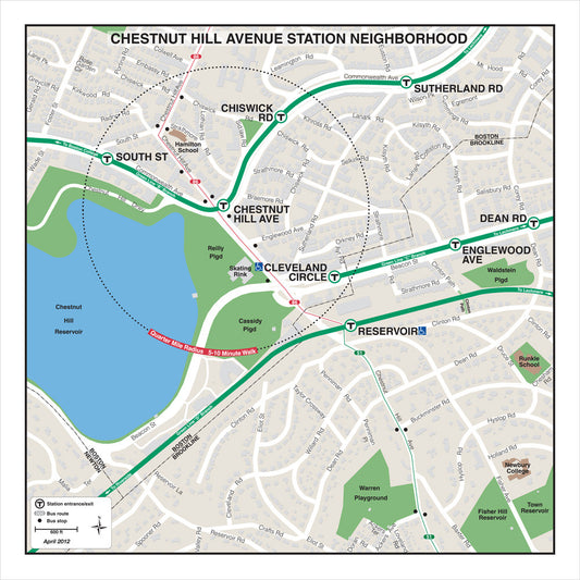 Green Line Station Neighborhood Map: Chestnut Hill Ave (Apr. 2012)