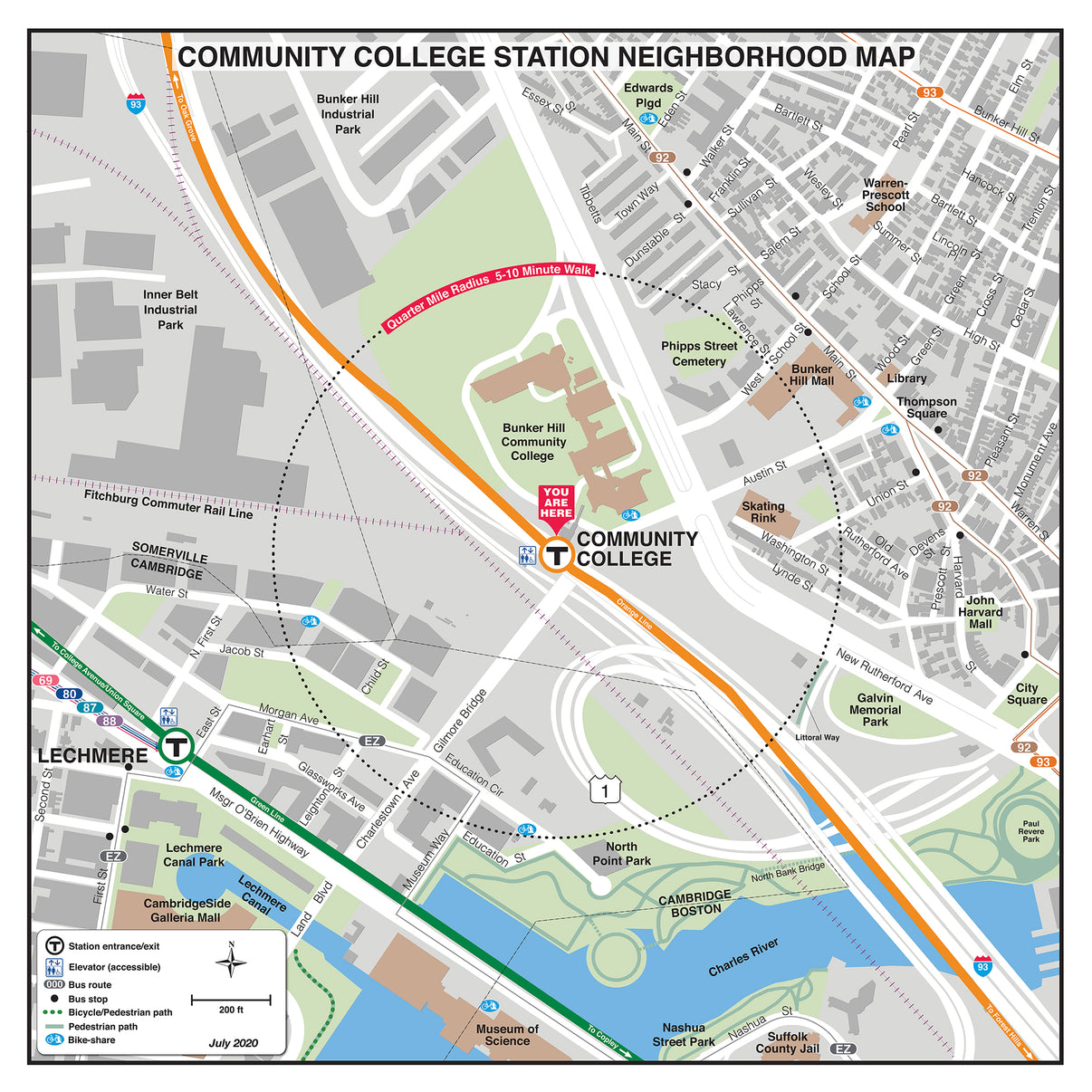 MBTA Community College Station Neighborhood Map (Sept. 2022) MBTAgifts