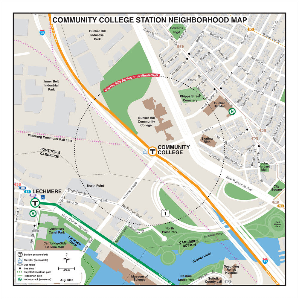 Orange Line Station Neighborhood Map: Community College (Jul. 2012)