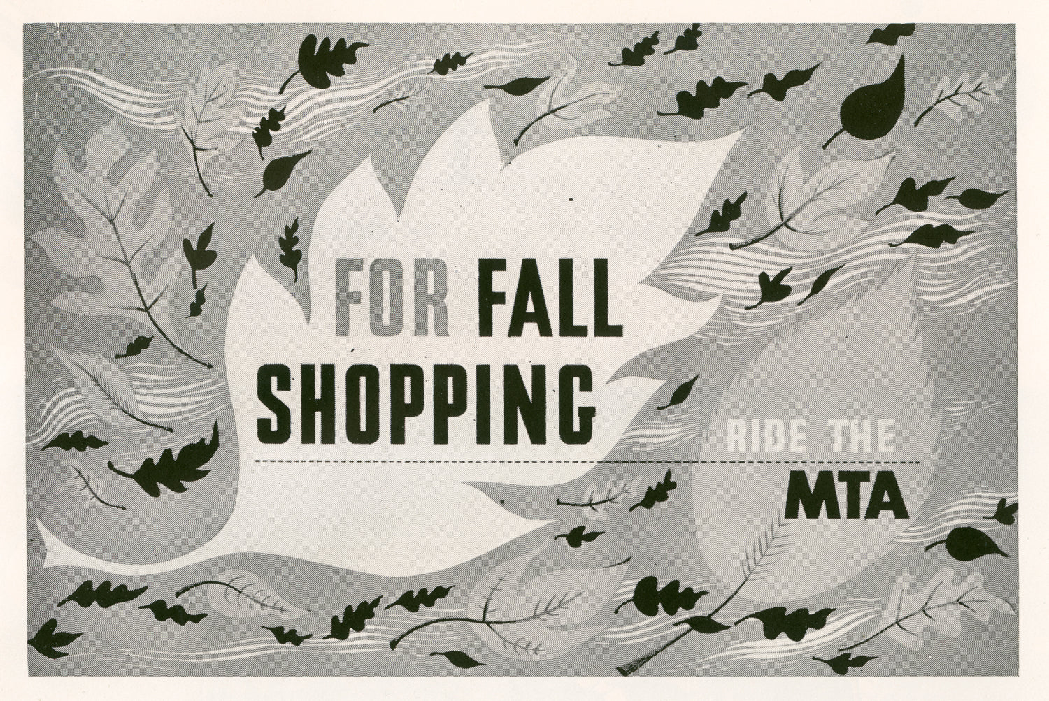 Vintage Boston MTA Advertisement: For Fall Shopping Ride the MTA
